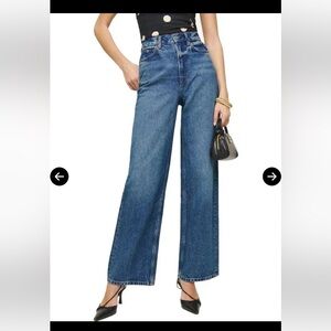 REFORMATION Women’s Wes High Rise Wide Leg Jeans Size 30 Mille $178